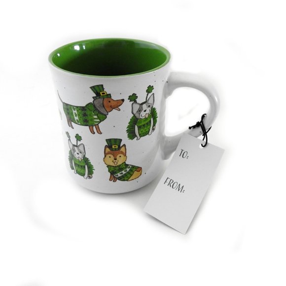 NWT Good Luck Dog Coffee Mug by Clover Cottage Frenchie Terrier Dachshund - Picture 3 of 8
